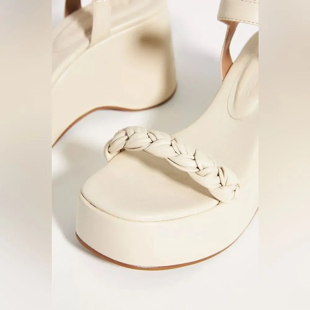 Vicenza CREME Women's Braided Platform Heel Sandal US 9 EU 40